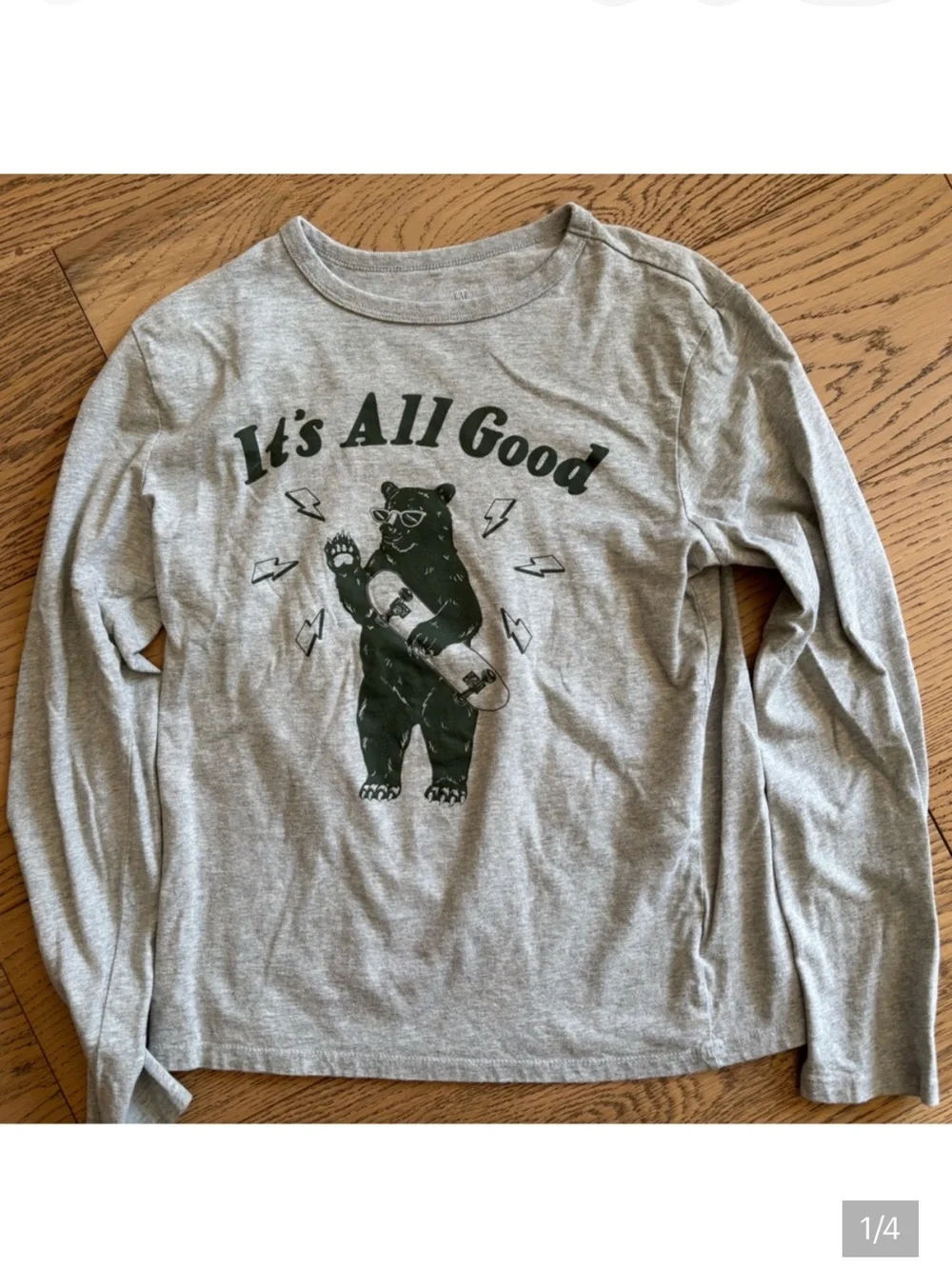 GAP Thereabouts Boys Kids Set of 2 Soft Long-Sleeve Graphic Tees Sz 14/16